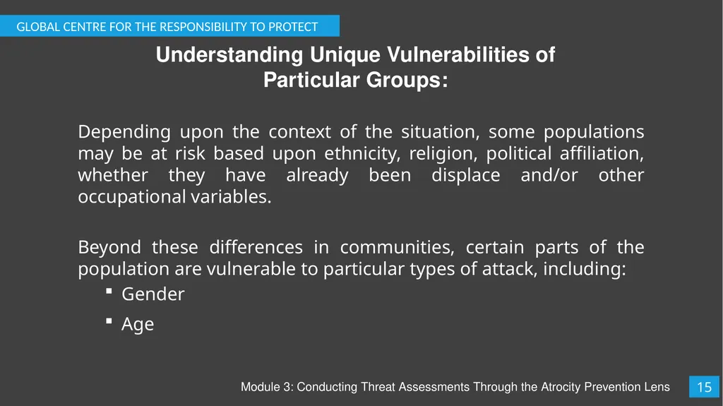 Module 3: Conducting Threat Assessments Through - slide 16 of 20