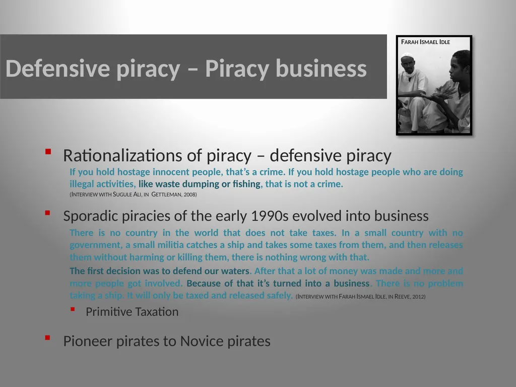 Somali Maritime Predation Traditional Piracy or a - slide 11 of 19
