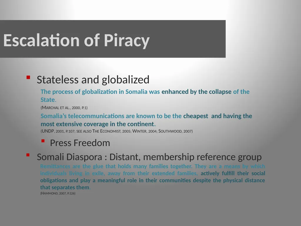 Somali Maritime Predation Traditional Piracy or a - slide 13 of 19