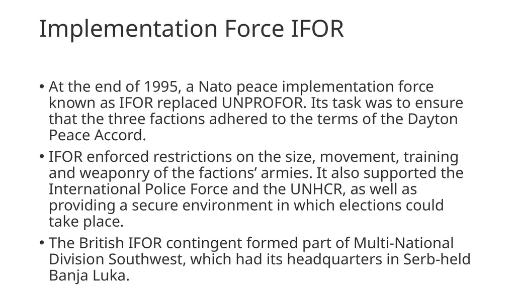 The Bosnian Wars in 1990s Were they worth it? What - slide 17 of 24