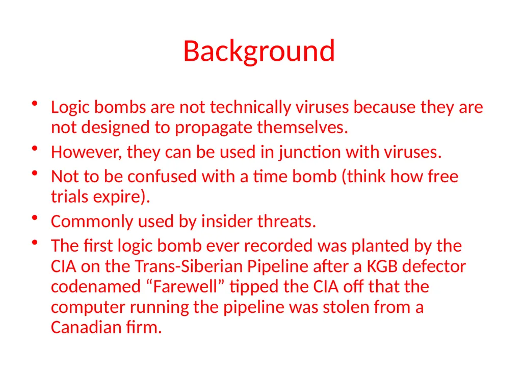 Logic Bombs By Collin Donaldson Definition A logic - slide 3 of 6