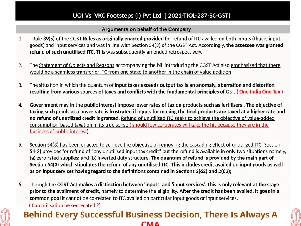 Recent Developments in Litigation ( GST) 20th - slide 11 of 24