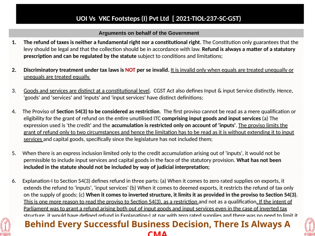 Recent Developments in Litigation ( GST) 20th - slide 13 of 24