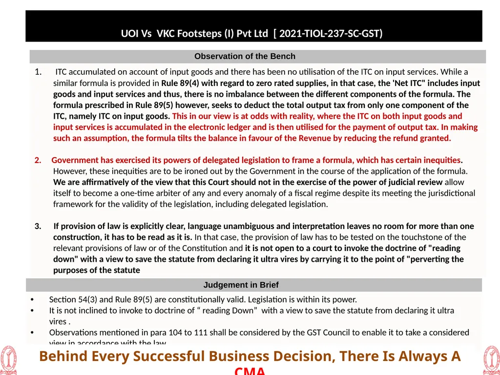 Recent Developments in Litigation ( GST) 20th - slide 15 of 24