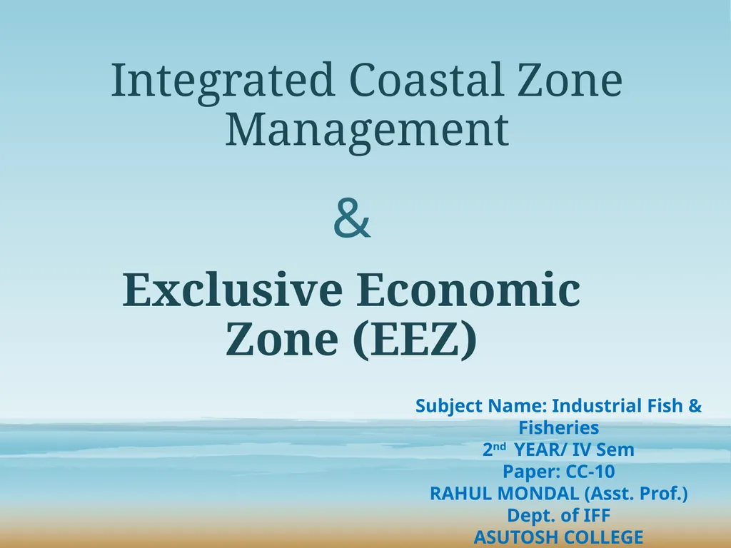 Integrated Coastal Zone Management & Exclusive
