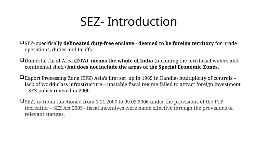 Special Economic Zones-SEZ Dr M. S. Krishna Kumar, - slide 2 of 24