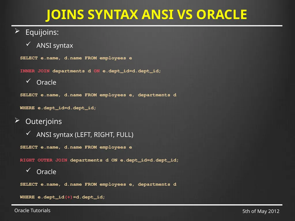 SQL & ADVANCED SQL Marcin Blaszczyk (CERN IT-DB) - slide 21 of 68