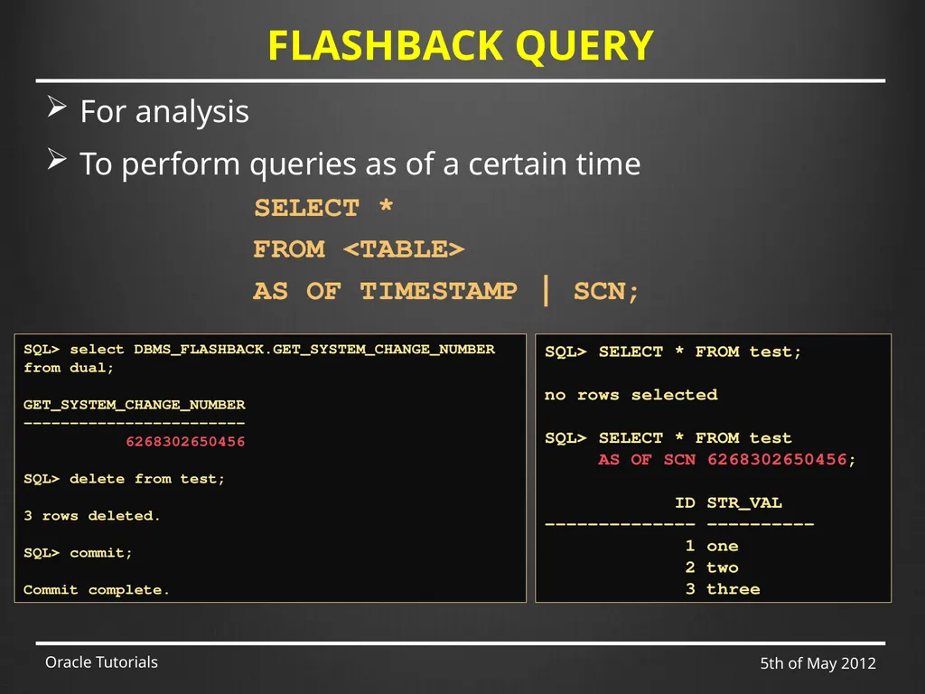 SQL & ADVANCED SQL Marcin Blaszczyk (CERN IT-DB) - slide 57 of 68