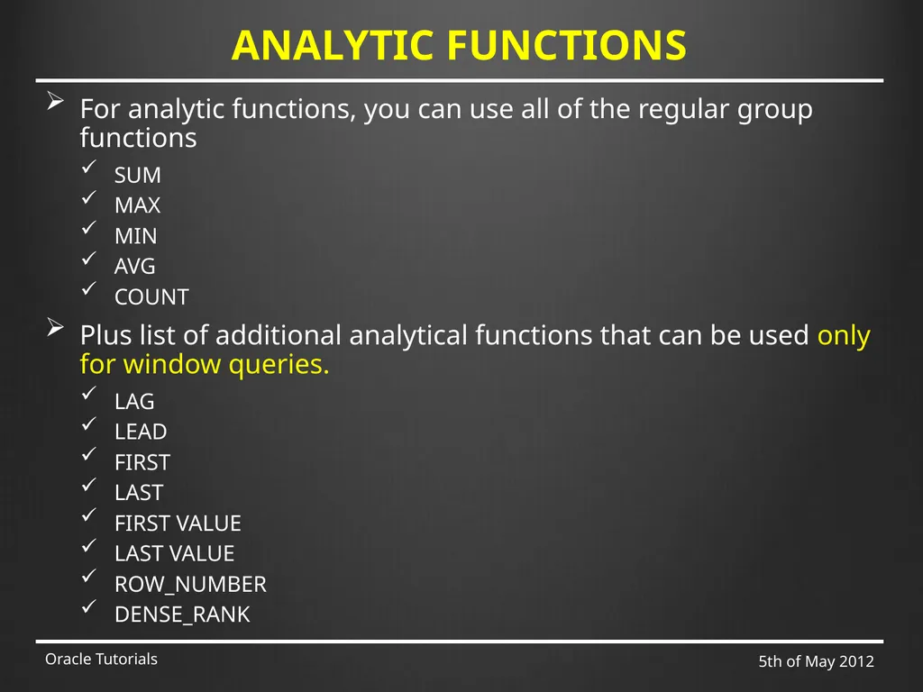 SQL & ADVANCED SQL Marcin Blaszczyk (CERN IT-DB) - slide 35 of 68