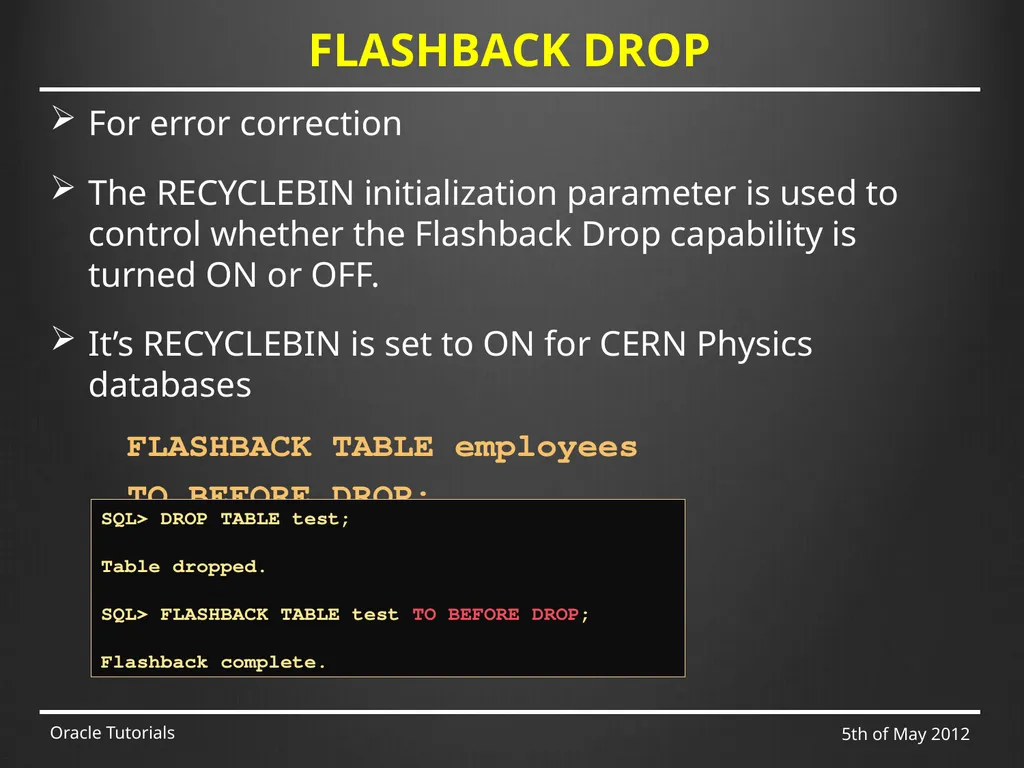 SQL & ADVANCED SQL Marcin Blaszczyk (CERN IT-DB) - slide 60 of 68
