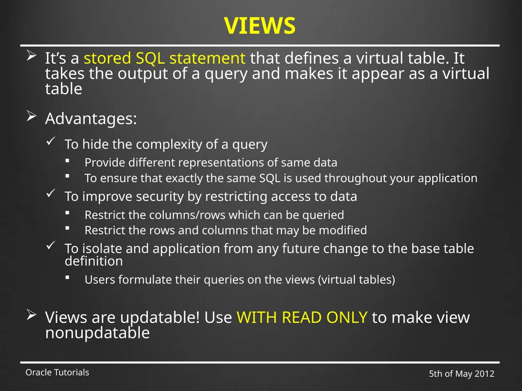 SQL & ADVANCED SQL Marcin Blaszczyk (CERN IT-DB) - slide 41 of 68