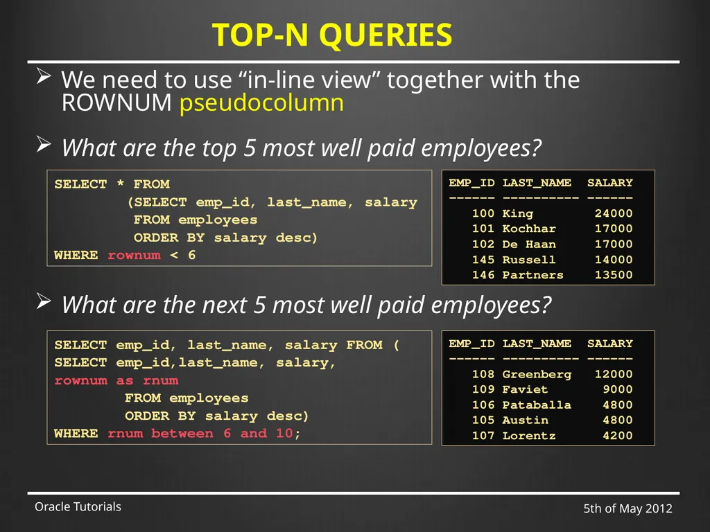 SQL & ADVANCED SQL Marcin Blaszczyk (CERN IT-DB) - slide 27 of 68