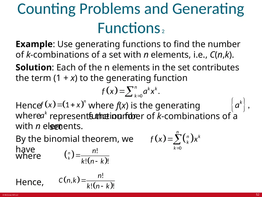 Advanced Counting Techniques Chapter 8 With - slide 52 of 70