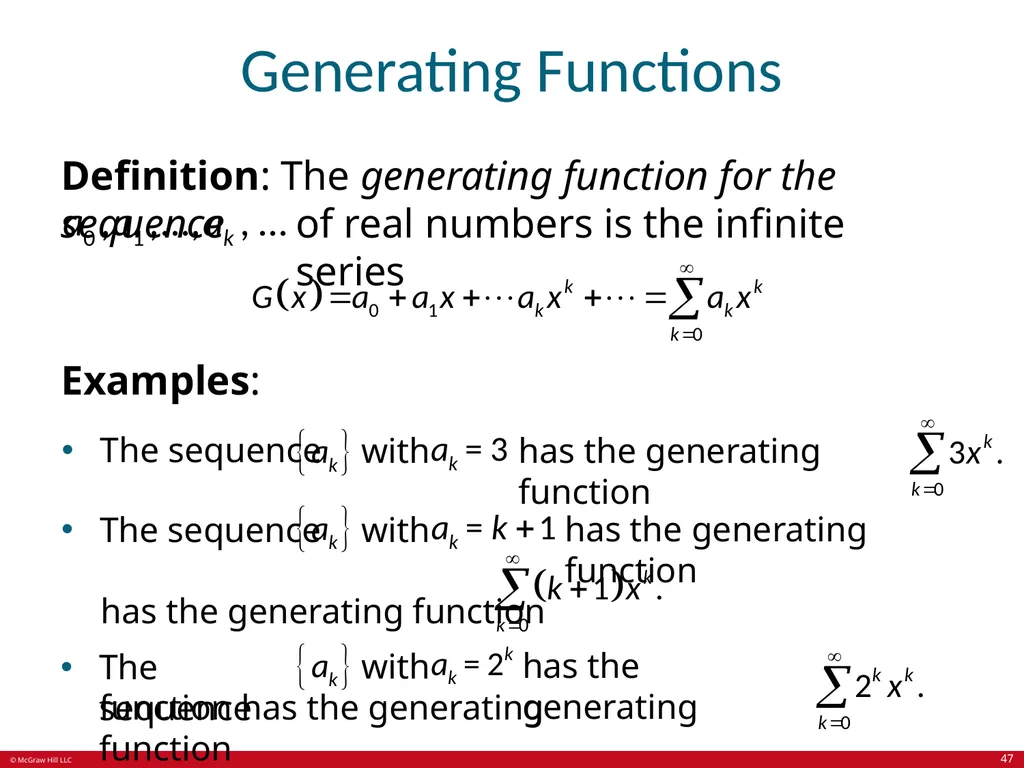 Advanced Counting Techniques Chapter 8 With - slide 47 of 70