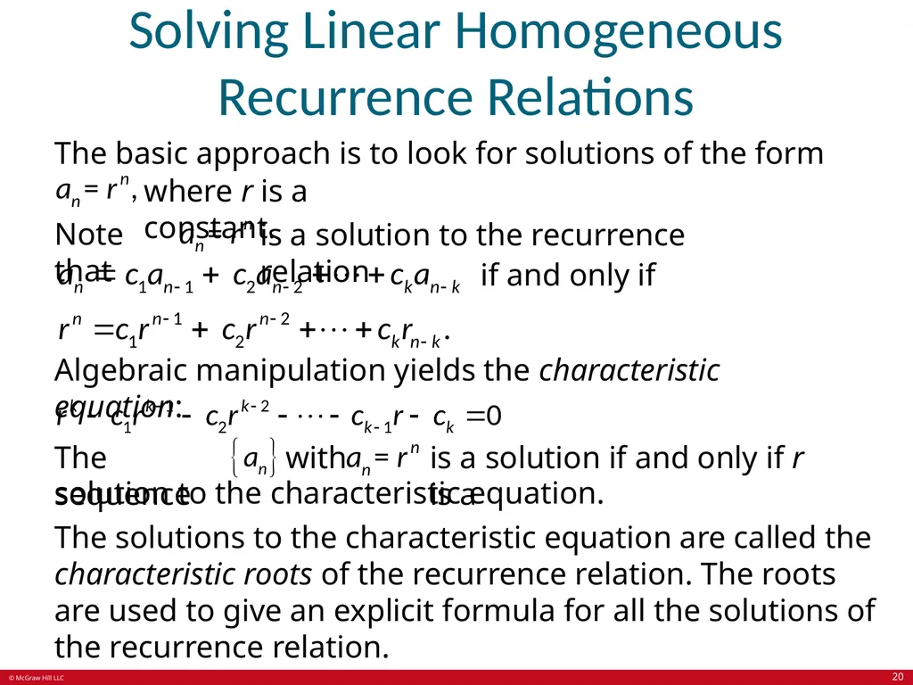 Advanced Counting Techniques Chapter 8 With - slide 20 of 70
