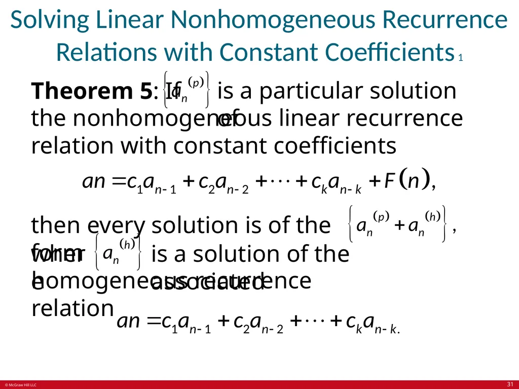 Advanced Counting Techniques Chapter 8 With - slide 31 of 70