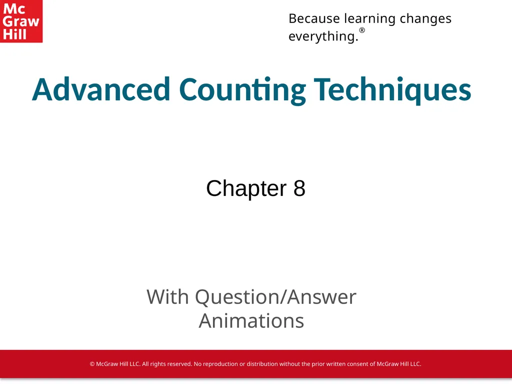 Advanced Counting Techniques Chapter 8 With