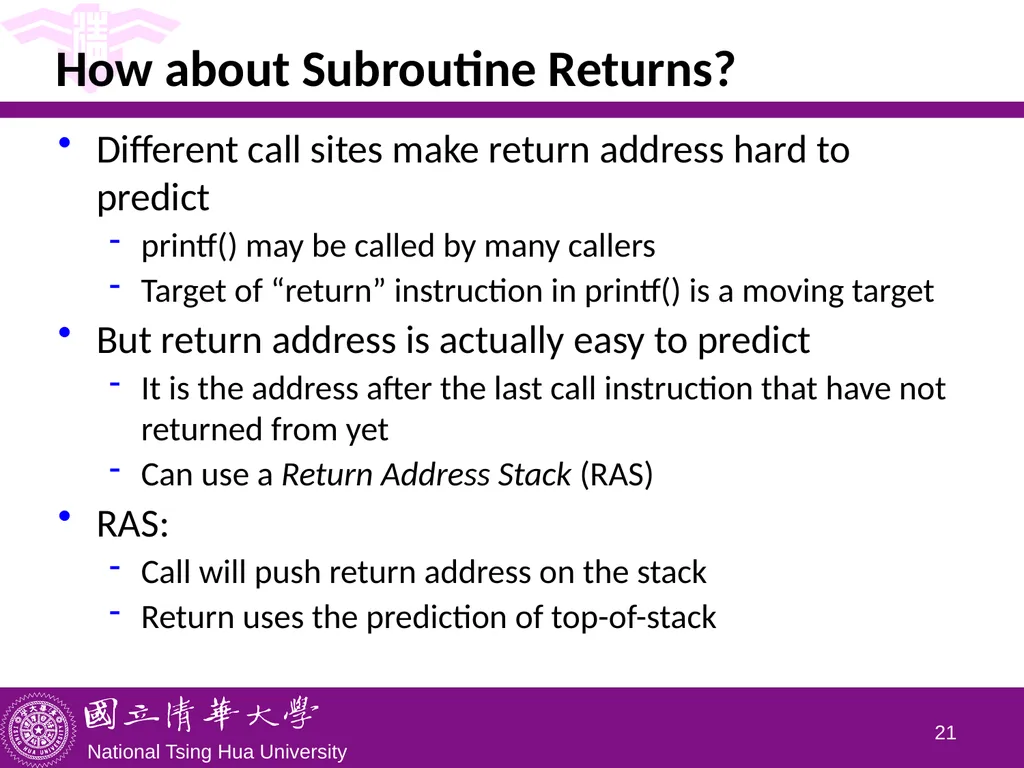 CS5100 Advanced Computer Architecture Advanced - slide 21 of 26