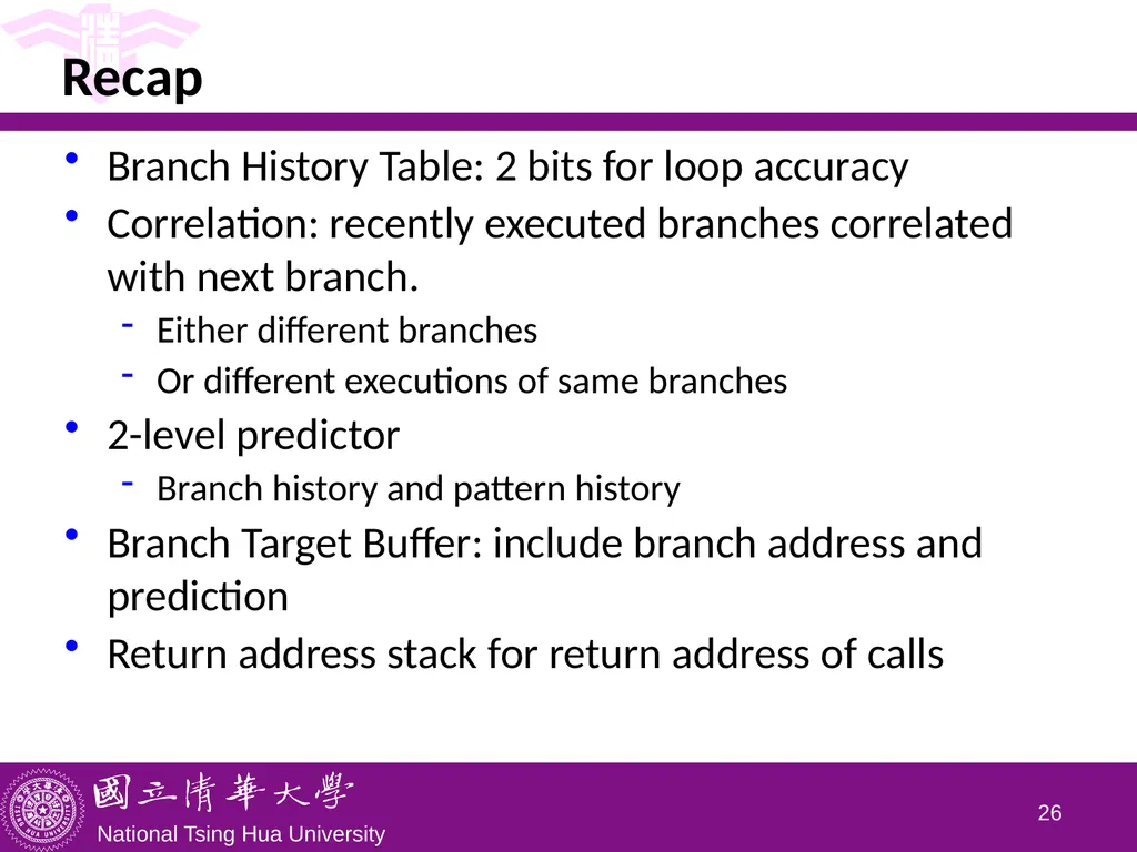 CS5100 Advanced Computer Architecture Advanced - slide 26 of 26