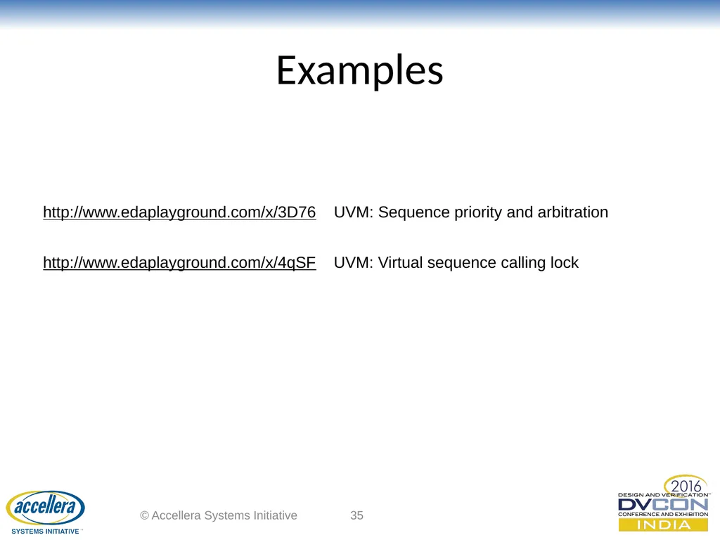 Advanced UVM Coding Techniques Dr David Long, - slide 35 of 47