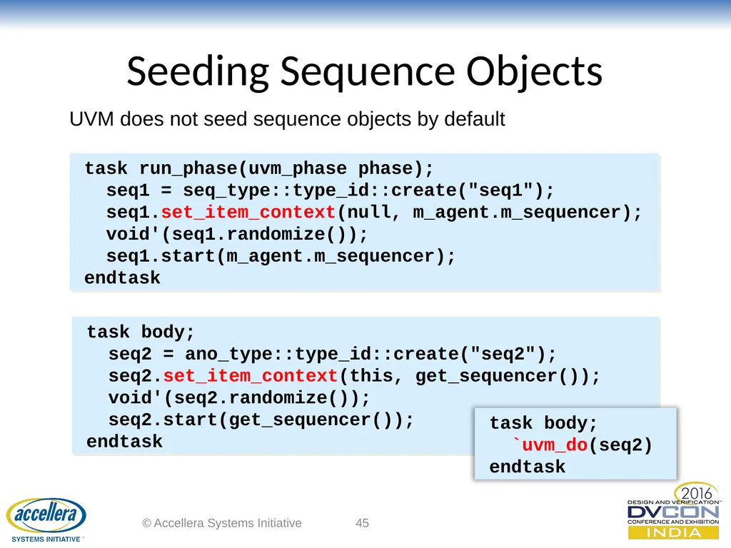 Advanced UVM Coding Techniques Dr David Long, - slide 45 of 47