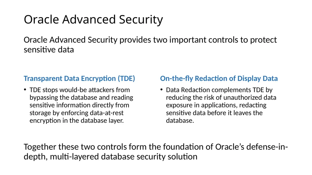 ENCRYPTION with Oracle Advanced Security Oracle - slide 4 of 14