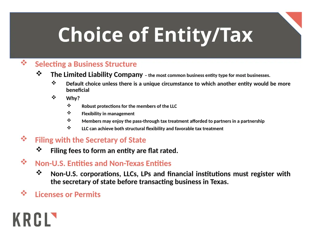 Initial Legal Considerations When Establishing a - slide 3 of 13