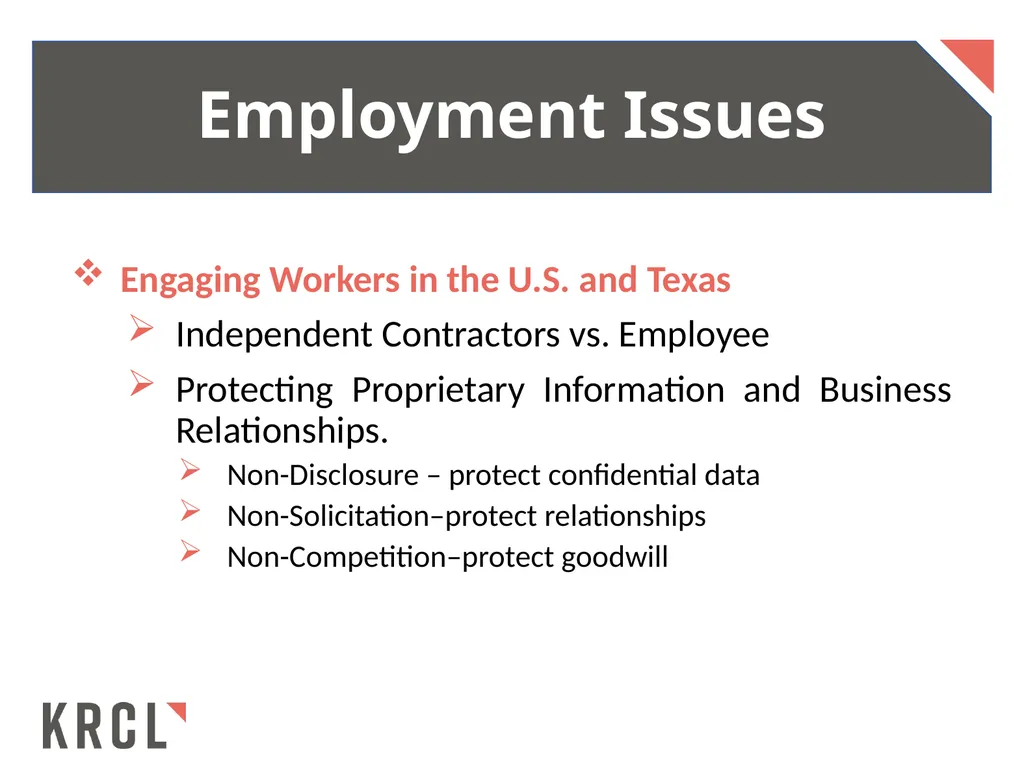 Initial Legal Considerations When Establishing a - slide 4 of 13