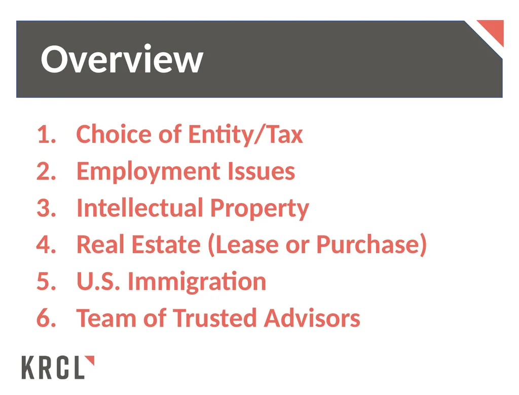 Initial Legal Considerations When Establishing a - slide 2 of 13