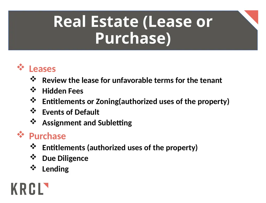 Initial Legal Considerations When Establishing a - slide 6 of 13