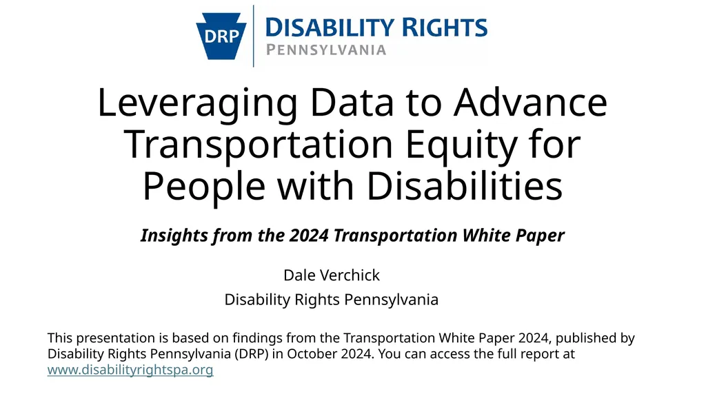 Leveraging Data to Advance Transportation Equity