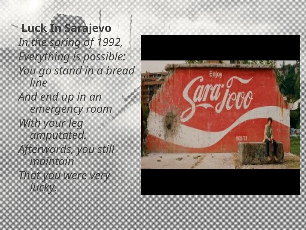 SIEGE OF SARAJEVO Everyday life during war "Man - slide 19 of 20