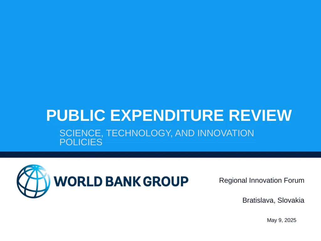 Public Expenditure Review Science, Technology, and - slide 1 of 23