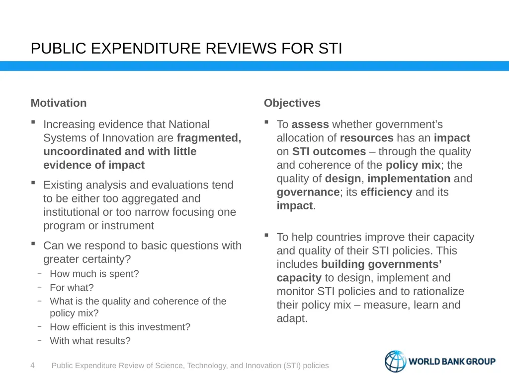 Public Expenditure Review Science, Technology, and - slide 4 of 23