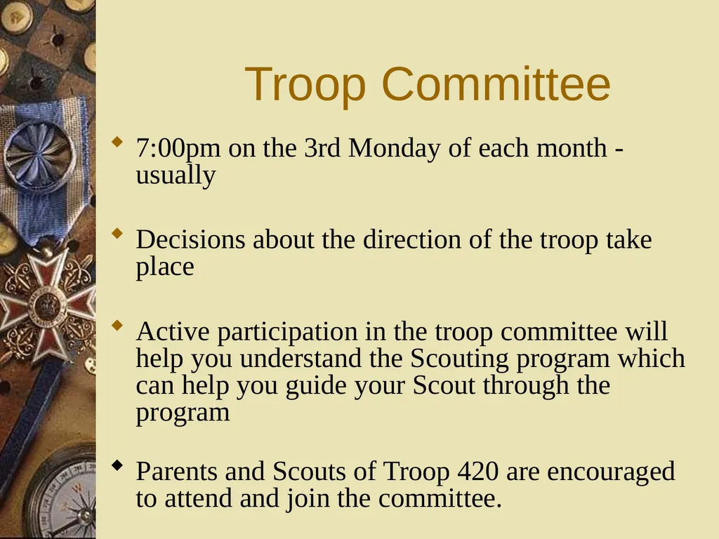 New Parent & Scout Orientation Troop 420 St. John - slide 35 of 39