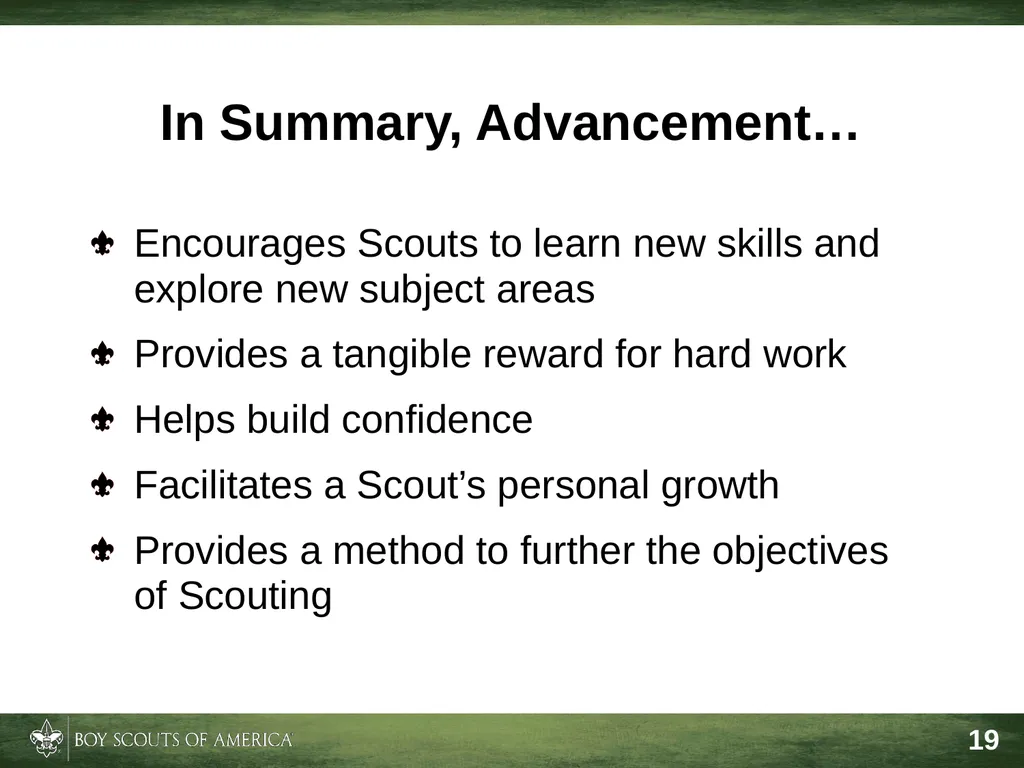 Effective Troop Advancement Expiration Date This - slide 19 of 20