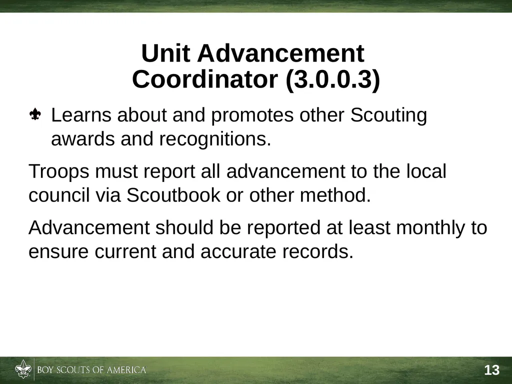 Effective Troop Advancement Expiration Date This - slide 13 of 20