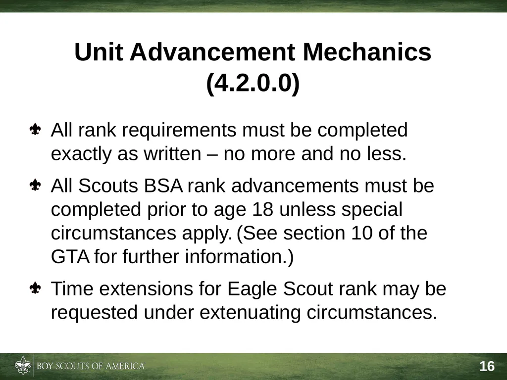 Effective Troop Advancement Expiration Date This - slide 16 of 20