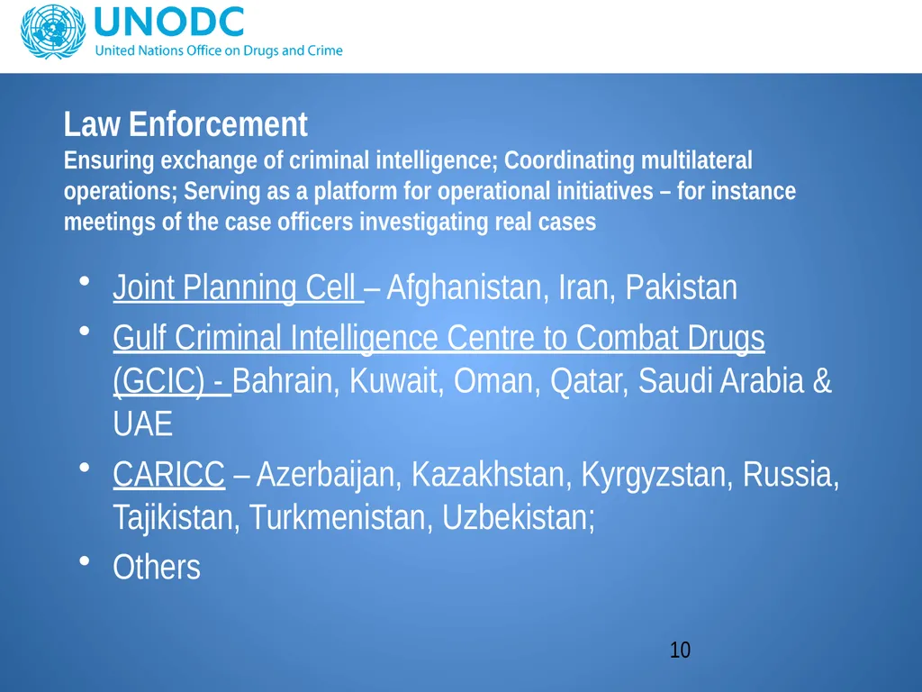 UNODC response to support border protection issues - slide 10 of 12