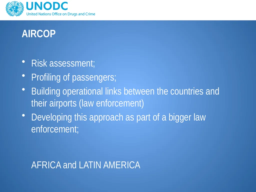 UNODC response to support border protection issues - slide 5 of 12