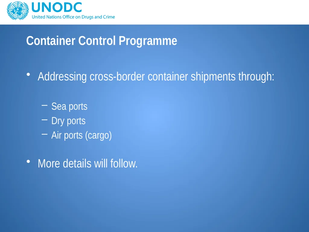 UNODC response to support border protection issues - slide 6 of 12