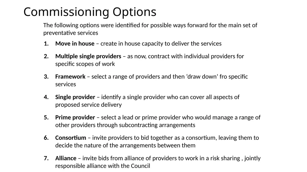 Alliance Commissioning- different models for - slide 14 of 21