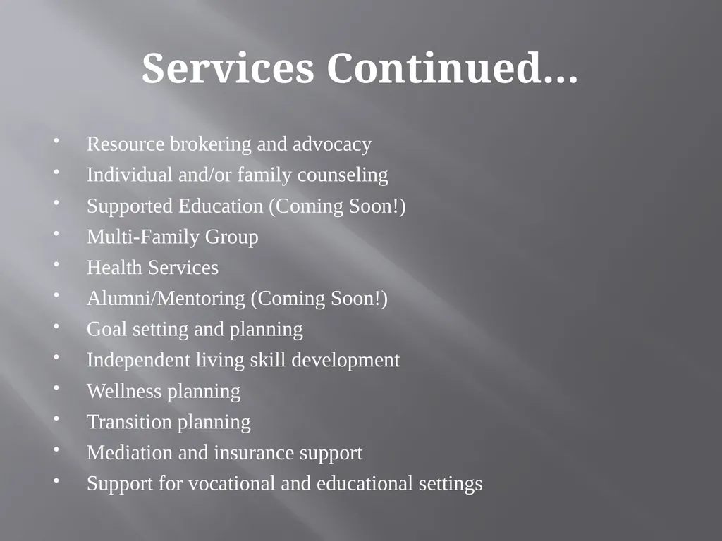 Early Assessment & Support Alliance Family - slide 9 of 28