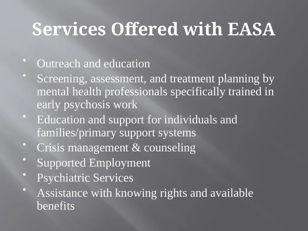 Early Assessment & Support Alliance Family - slide 8 of 28