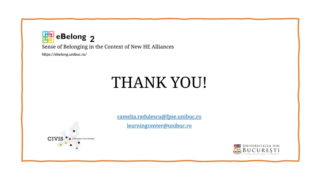 Sense of Belonging in the Context of New HE - slide 14 of 14