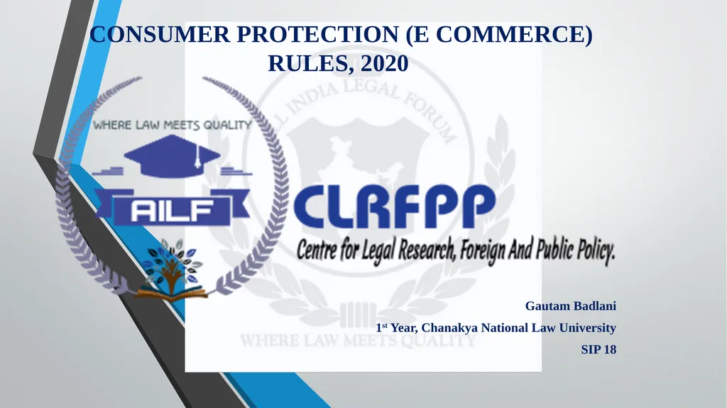 CONSUMER PROTECTION (E COMMERCE) RULES, 2020 - slide 1 of 10