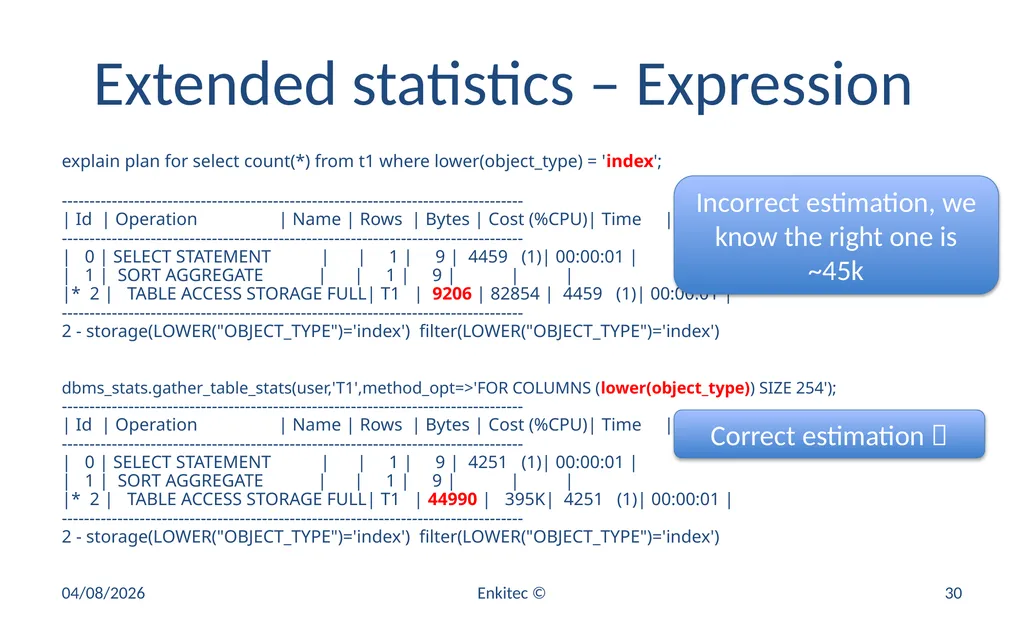 Oracle Statistics by Example Mauro Pagano Mauro - slide 30 of 36