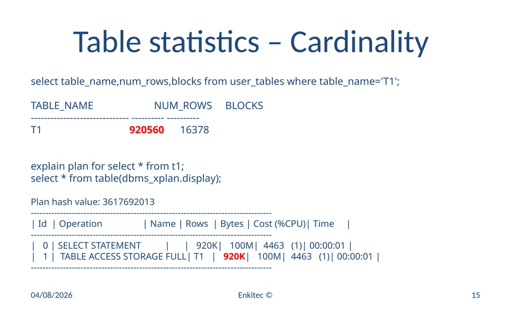 Oracle Statistics by Example Mauro Pagano Mauro - slide 15 of 36
