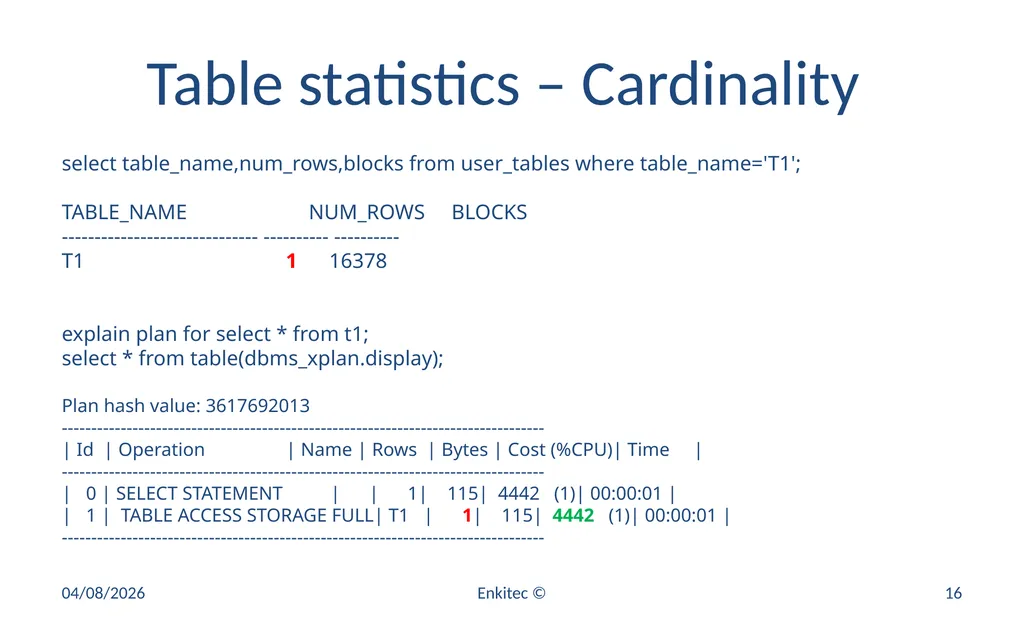 Oracle Statistics by Example Mauro Pagano Mauro - slide 16 of 36