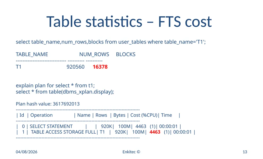 Oracle Statistics by Example Mauro Pagano Mauro - slide 13 of 36